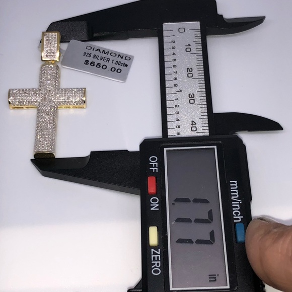 Certified Genuine Real diamond Cross pendant charm Not CZ not fake! 1 CT natural - Picture 3 of 10